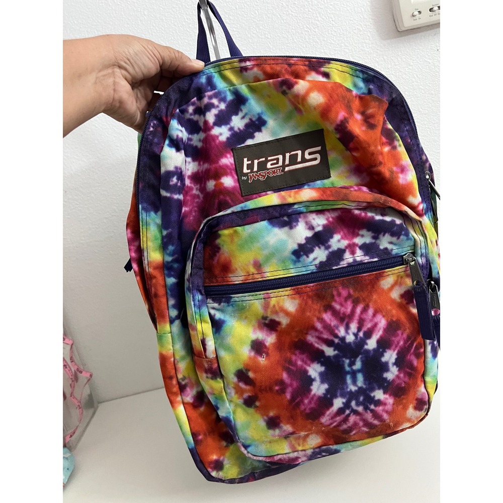 Trans by JanSport Backpack Rainbow Tie Dye School Bag with Laptop Sleeve